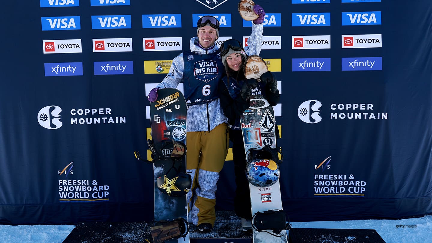 Big Air Snowboarders Chris Corning, Hailey Langland Finish Second